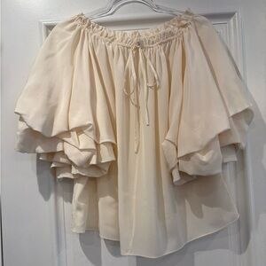 Diane Von Furstenberg Gorgeanne Cream Blouse